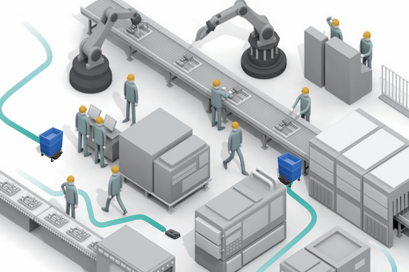 カチャカプロが工場内を走行している画像